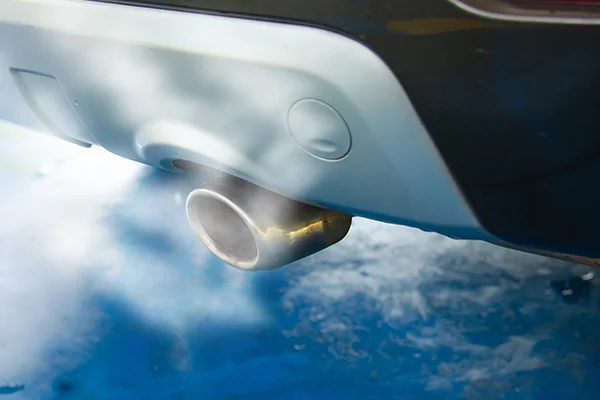 car tail pipe with visible exhaust