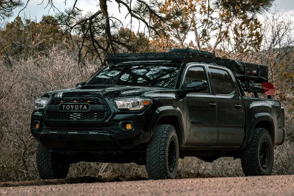 Black Toyota Tacoma off-road