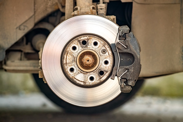 Close-up of brake disc
