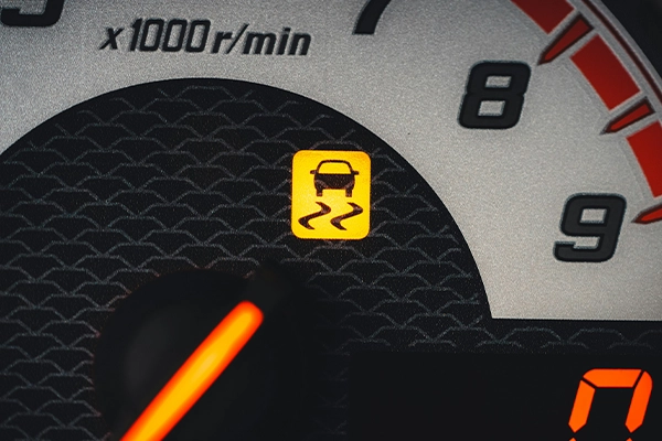 Traction control light on gauge