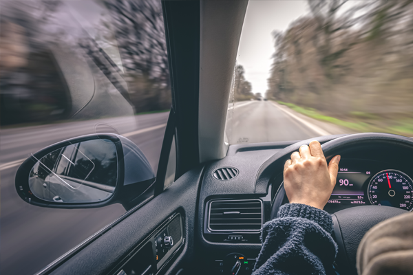 vehicle driving at a fast pace